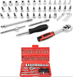 46-Piece Socket Wrench Set – Complete Ratchet & Bit Tool Kit