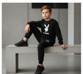 Kids PLAYBOY Printed Stylish Black & Black Tracksuit Set | Winter Fleece Sweatshirt & Trouser Outfit for Boys & Girls – Warm & Trendy FOR BABY AND KIDS