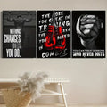 3-Piece Sports Wall Décor – Boxing Motivational Quote Prints, Athletic Black & White Art (8x11 Inches Each)