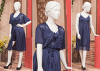 3 Pcs Luxury Silk Nightwear Set with Lace Trim – Satin Sleepwear for Women Free Size