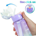 3 Pack Water Bottles With 2l Large Bottle 700mlportable Bottle And 300ml Mini Bottle Motivational (random Color)