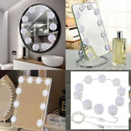 Vanity Mirror Fill Light Adjustable Luminance 3 Colors LED USB Wall Bulbs String For All Pretty 3 Colors Dimmable Vanity Light(10 Bulbs)