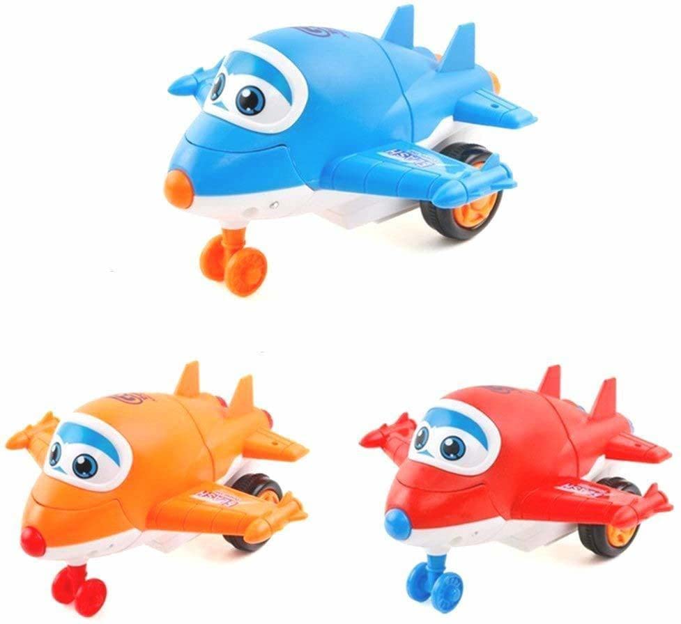 Transforming Aeroplane Friction Toy For Kids With Quick Character Change High Quality Abs Material And Fun Play (Random Color)