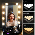 Vanity Mirror Fill 10Pc Light Bulb | Changeable Luminance 3 Colors LED USB String Dimmable Vanity Light