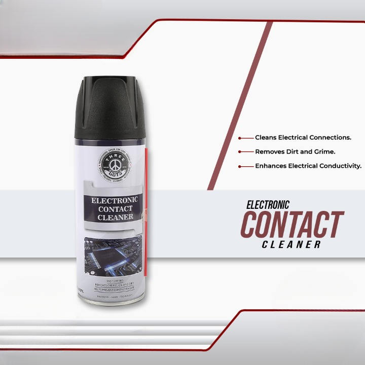 THREE GUYS Electronic Contact Cleaner Spray 450ml – Fast Drying Formula for Switches, Circuit Boards, Sensors & Electronics | German Engineered
