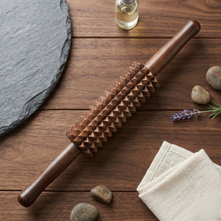 Handcrafted Wooden Thighs and Calves Massager – Reflexology & Muscle Roller