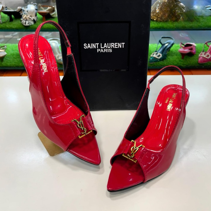 Patent Leather Saint Laurent Opyum Slingback Pumps Heels Providing Elegant Style With Sophisticated Look