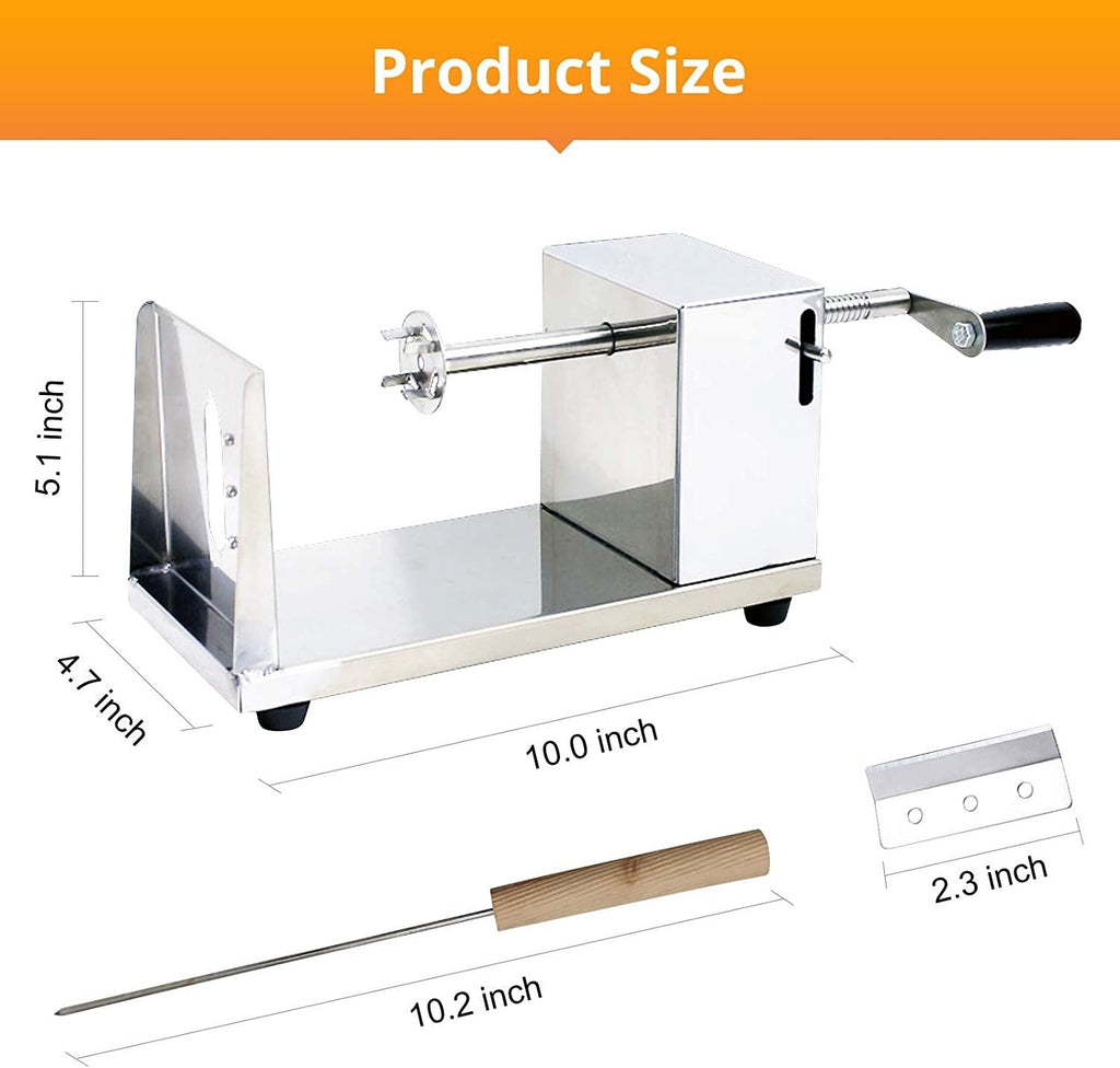 Professional Potato Spiral Cutter, Manual Stainless Steel Potatoes Twister Slicer