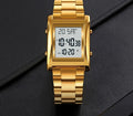 Skmei Men’s Digital Square Watch – Stainless Steel Chain, Quartz Movement, Without box