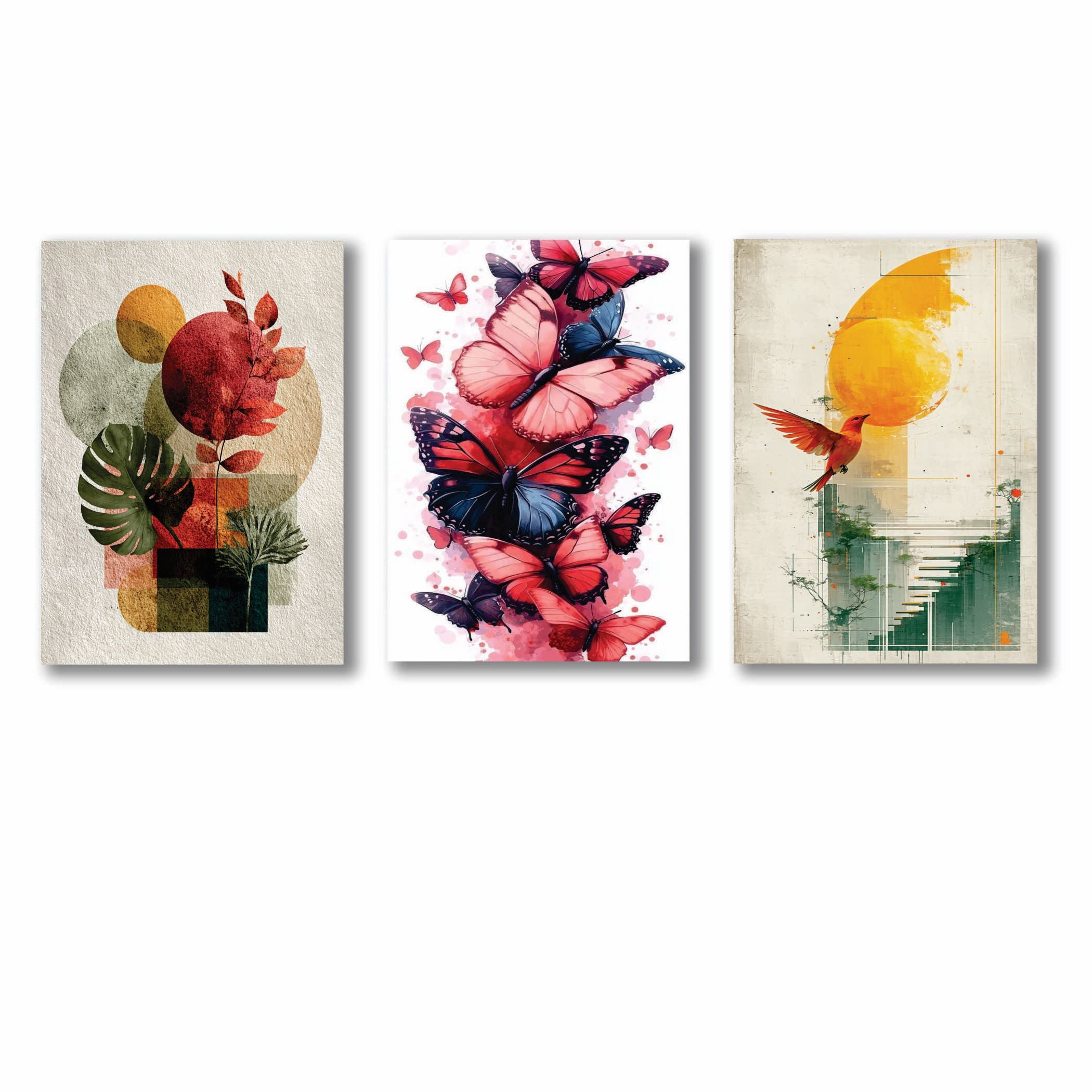 Set of 3 Premium Wall Art Photo Tiles – Modern Home Decor Sets