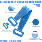 Silicone Back Scrubber Strap | Soft Exfoliating Body Wash Belt for Bath & Shower (Random Color)