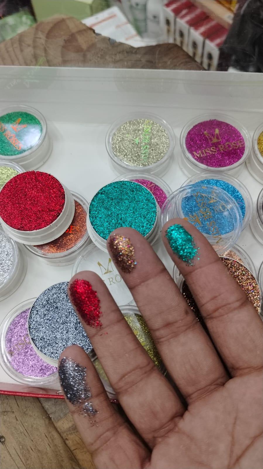 Miss Rose Multicolor High Pigmented Glitter Shimmer Eyeshadow Palette Set Professional Eye Makeup - Pack of 24