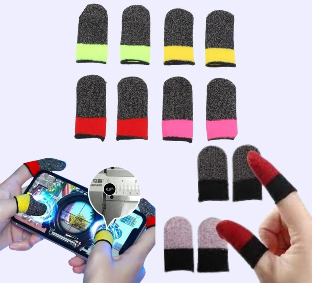 Double Color Gaming Thumb Sleeves Pair – Anti-Sweat Touch Control Finger Gloves for Mobile Gamers