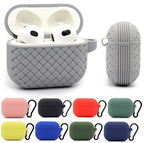 Silicone Breathable Braided Case Cover – Soft TPU Protective Charging Case (Random Color)