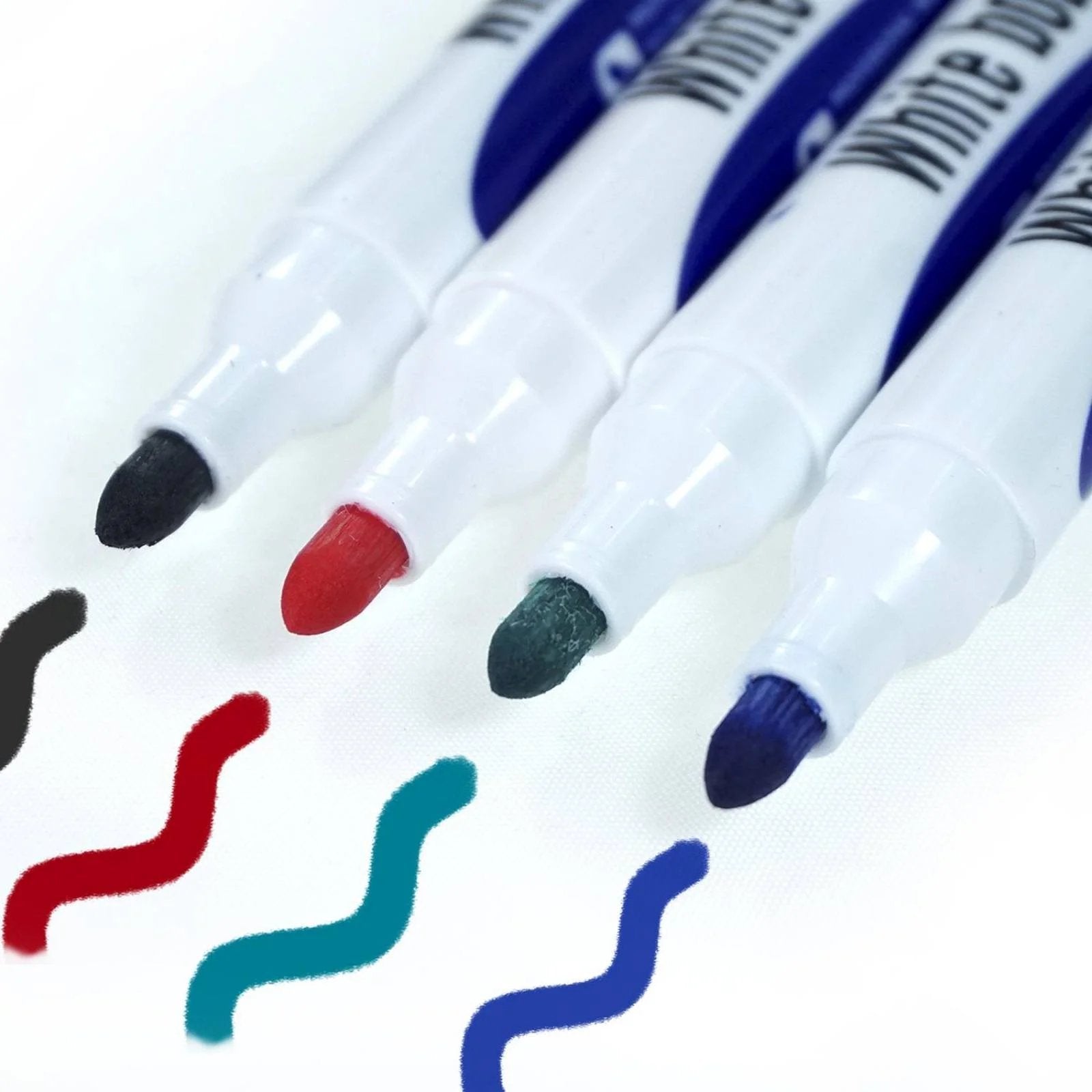 Dry Erase Whiteboard Markers Set – 4 Vibrant Colors with Duster, Refillable & Eco-Friendly, Perfect for Home, School, and Office