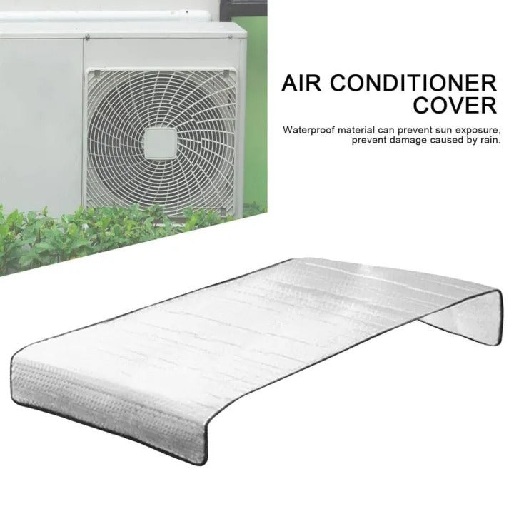 AC Outdoor Unit Sunshade Cover – Silver Foil Reflective Heat Shield & Dust Protector for Air Conditioner External Units