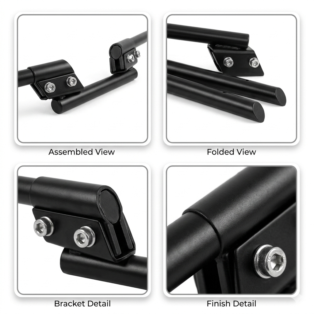 3-Piece Universal Metal Handle Set for All Bikes – Easy Fit for 70cc, CG125, YBR, Suzuki 150