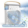 10-Inch Desktop Water Mist Fan – Portable Humidifier Air Cooler with 5-Hole Spray, 3 Speed Modes, and LED Night Light (Not Rechargeable)