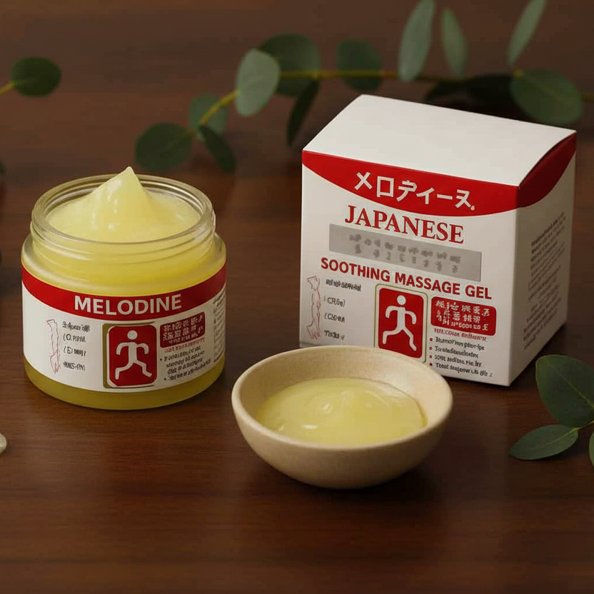 Melodine Japanese Soothing Massage Gel Muscle And Joint Pain Relief Cream For Shoulder Neck Back And Knee Fast Absorbing Herbal Formula - 65Gram