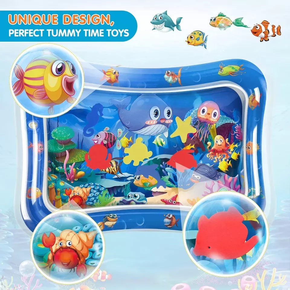 Inflatable Water Play Mat – Premium Baby Toy for Infants & Toddlers (3–24 Months), Muscle Strengthening & Sensory Development, 27.4x21.5x2.2 inch (Random Color)