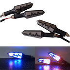 Bike Indicator HeartBeat Running Style With LAVA DRL Yellow-White/Yellow-Red/Yellow-Blue | Fancy Universal Indicator For Motorcycle | Heartbeat Indicator | Mini Fancy Indicator for Bike