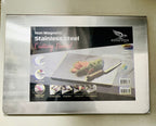 Marble Cutting Board Slab with Pure Stainless Steel Fitting – Non-Magnetic | 30 x 40 cm