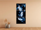 set of 3 leaf art wooden frames for wall decoration / sticky photo tiles