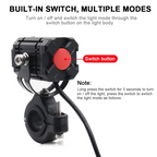 Universal Motorcycle LED Auxiliary Headlight – High/Low Beam Super Bright Fog &amp; Driving Light with Waterproof IP65 Spotlight for All Bikes and Weather Conditions