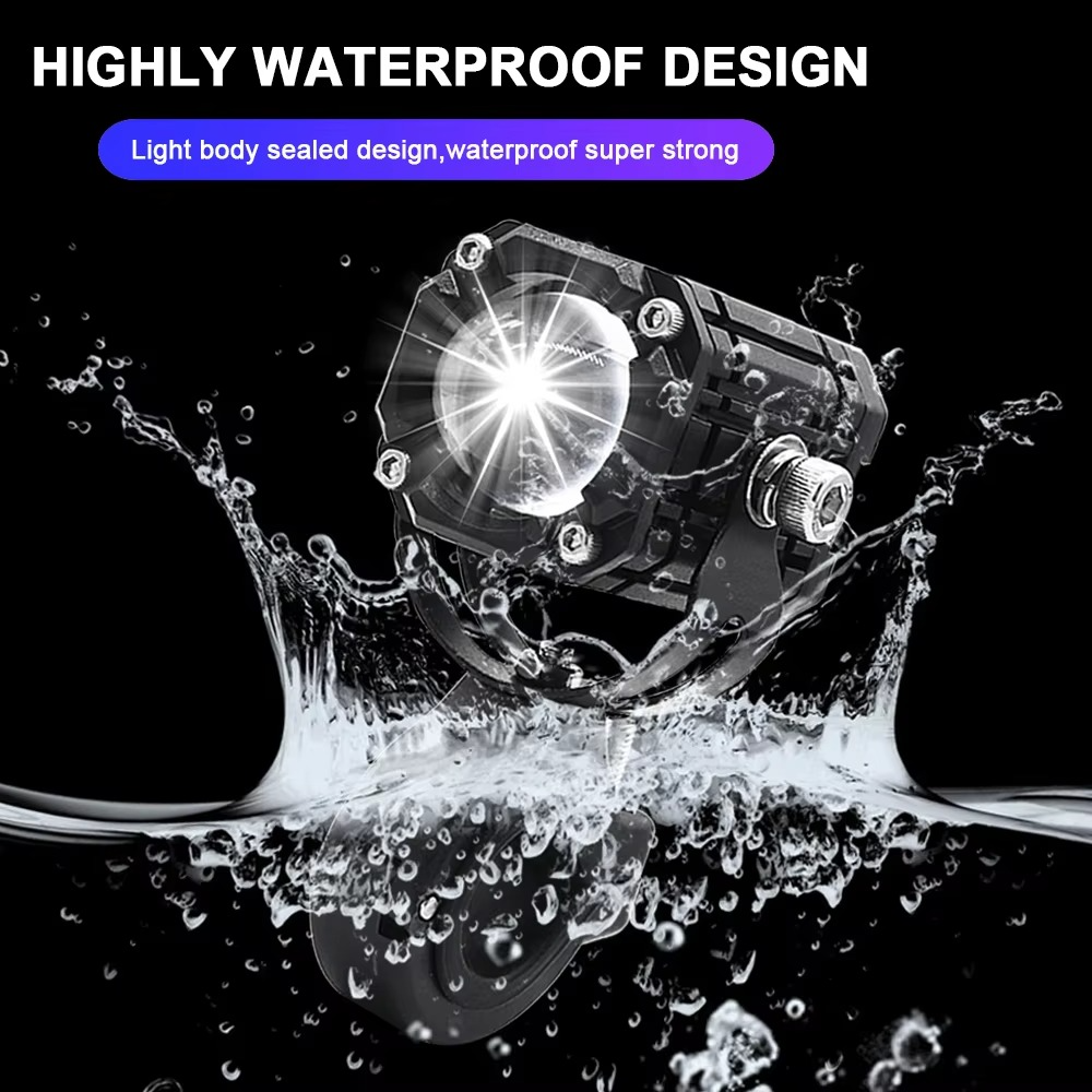 Universal Motorcycle LED Auxiliary Headlight – High/Low Beam Super Bright Fog &amp; Driving Light with Waterproof IP65 Spotlight for All Bikes and Weather Conditions