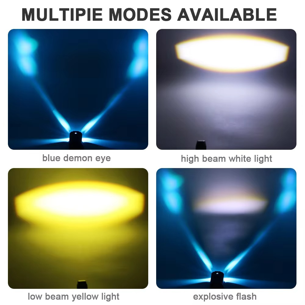 Universal Motorcycle LED Auxiliary Headlight – High/Low Beam Super Bright Fog &amp; Driving Light with Waterproof IP65 Spotlight for All Bikes and Weather Conditions