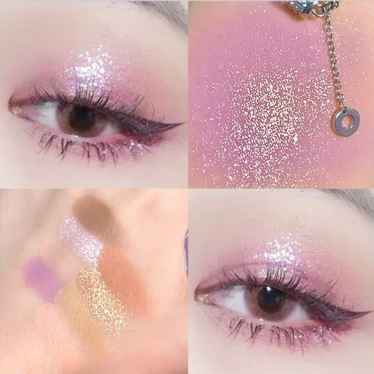 08 Colors Biya Star Flash Eight-Color Eye Shadow Palette Matte Pearl Light Fine Color Milk Tea Earth Niche Glitter Eye Shadow - 8 colors Korean Trending Eye Shadow Palette 