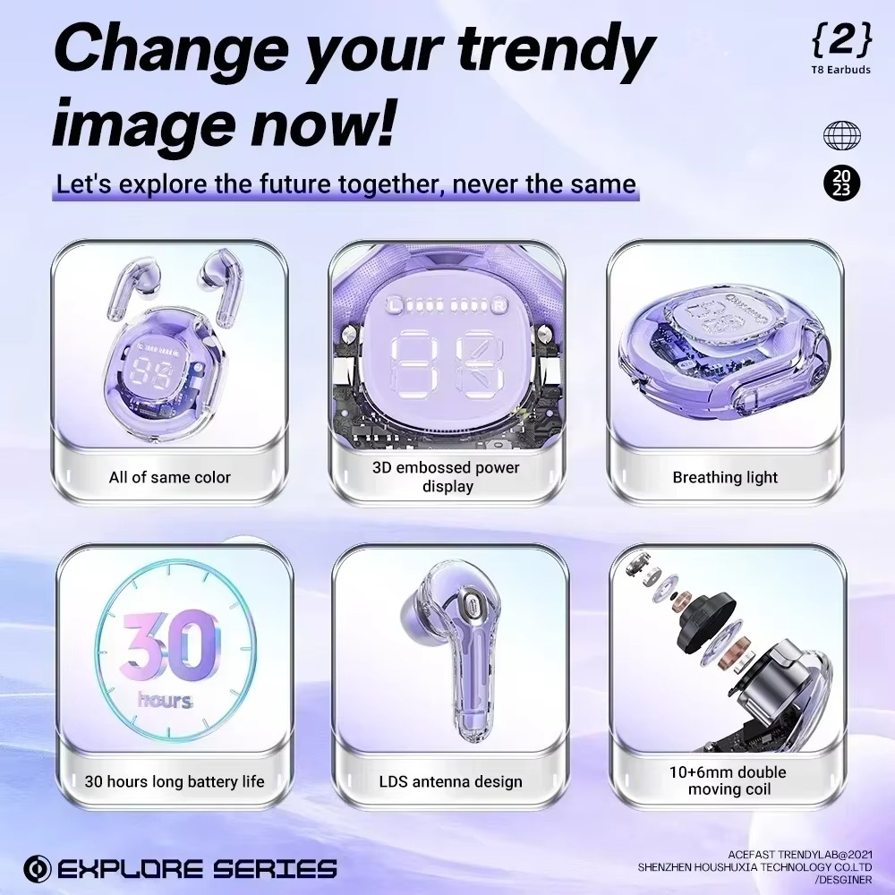 Air39 Wireless Earbuds | Bluetooth 5.3 | Clear Sound | Heavy Bass | Noise Reduction |  LED Display - Random Color