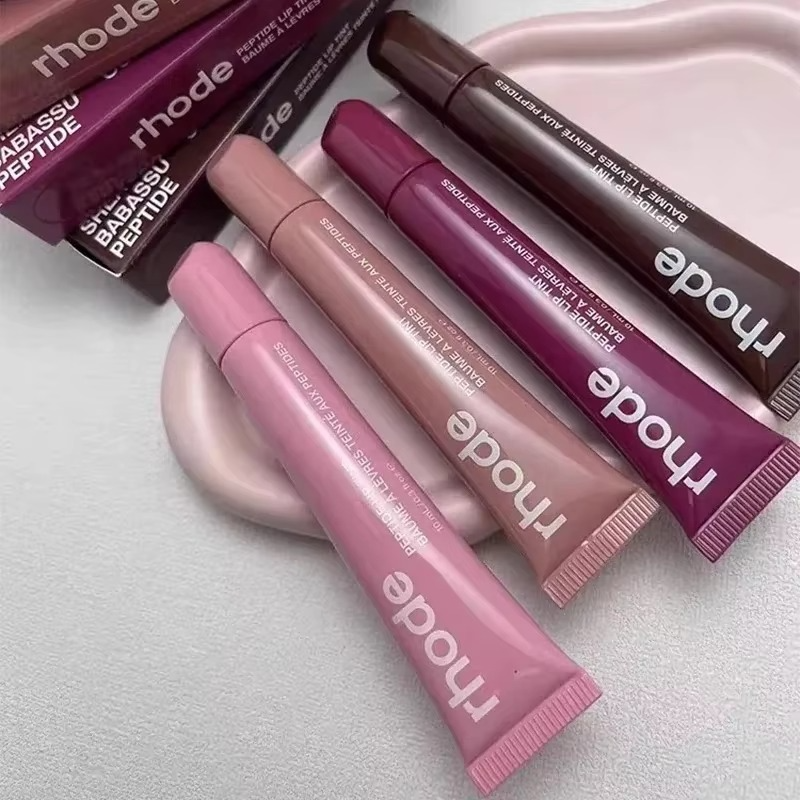 8 Colors Rhode Lip Care Series | Tinted Lip Balm | Lasting Moisturizing Blushes | Hydrated Lip Gel Oil | Pout Lips Long-acting Lip Treatment(1 pc)