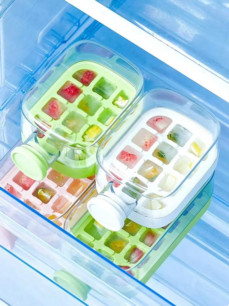 My Crush Cup Ice Cube Tray, Water Bottle Ice Cube Tray, Cool Summer Ice Cube Cup, Upgraded Ice Cube Bottle, Reusable Press-to-Cold Ice Cube Hydration - 500ml - Random Color