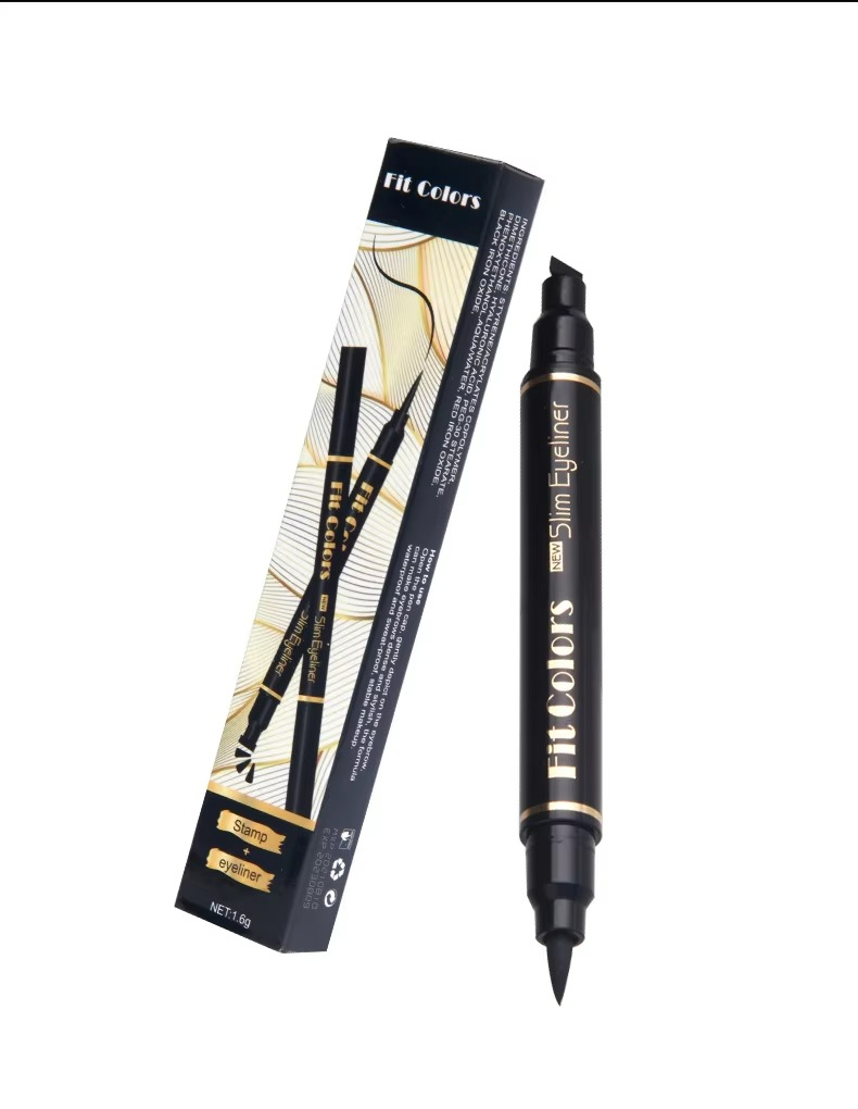 2 in 1 Winged Stamp Liquid Eyeliner Pencil Waterproof Fast Dry Lasting Black Eye Liner Pen | 2 in 1 Fit Colors Eyeliner For Girls | Eyeliner Pen 