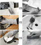 (1 pcs ) Multipurpose Wire Dishwashing Gloves | Dishwashing Rags for Wet and Dry, Steel Wire Miracle Cleaning Cloth with Glove Shape, Non-Scratch Wire Dish Cloths for Washing Dishes, Kitchen | Anti-heat aluminium gloves