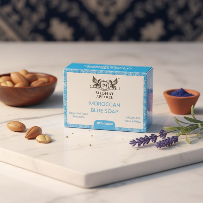 Midhat Apparel Moroccan Blue Soap For Premium Personal Care - 50Gram