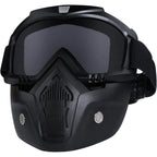 Motorcycle Goggles with Removable Full Face Mask Riding Glasses Dirt Bike ATV Motocross Detachable Eyewear (Random glass Shade)