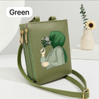 Elegance in Bloom: Illustrated Crossbody Mobile Wallet & Organizer