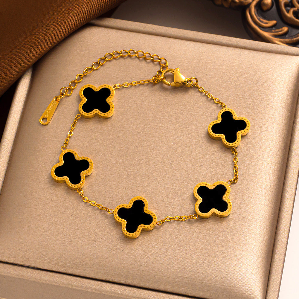 QXT-134 Clover Bracelet – Stainless Steel | Elegant & Durable Accessory