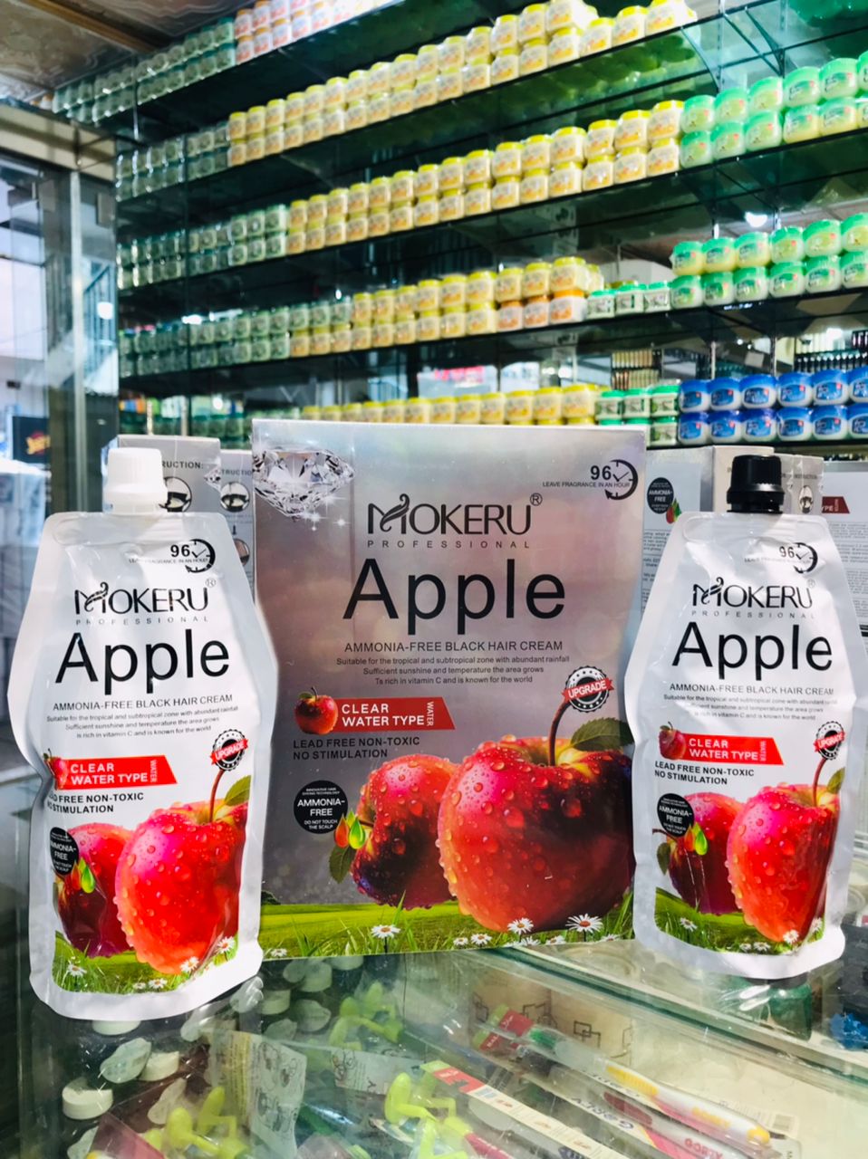 Mokeru Professional Apple Ammonia-Free Black Hair Cream – Non-Toxic Fast Hair Dye for Men and Women