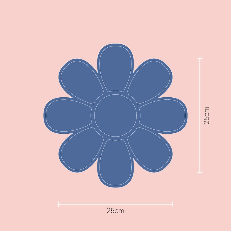 Acrylic Mirror Flower Wall Decoration – Shatterproof Silver Mirror & Wood 3D Wall Art Sticker Decal for Kids Room (25 x 25 cm)