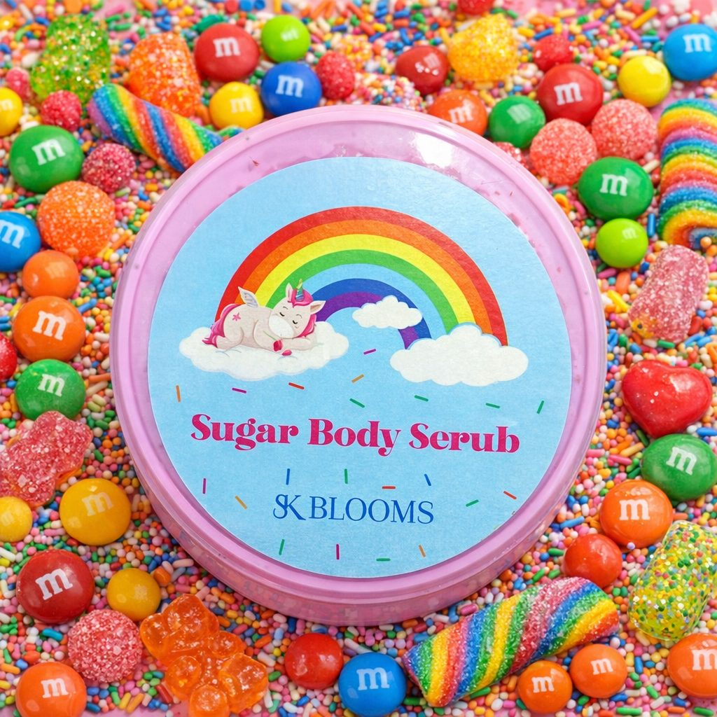 SK BLOOMS Natural Sugar Body Scrub for Smooth Skin | Gentle Exfoliating & Moisturizing Body Polish