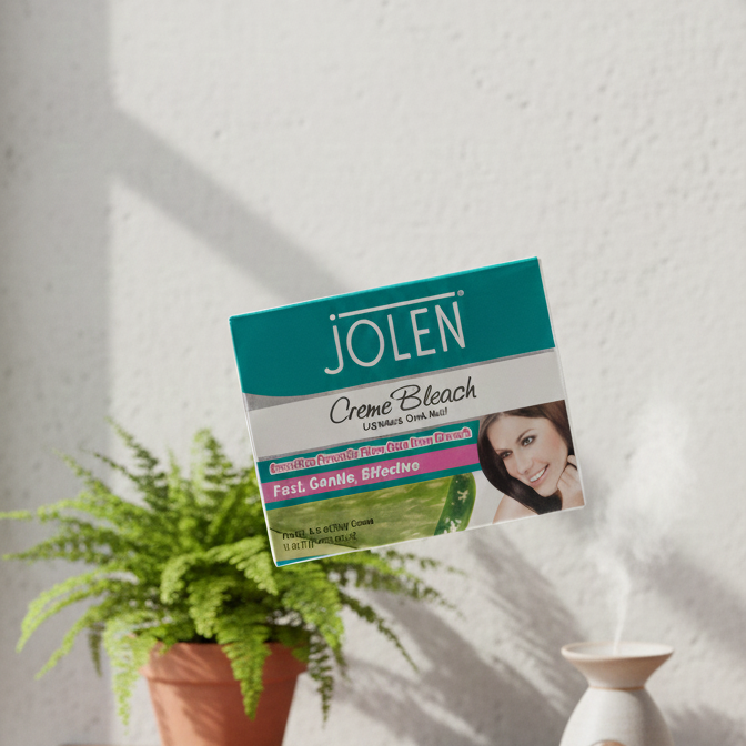 Jolen Creme Bleach - Lightens Dark Hair on Face and Body - Gentle & Effective Formula - 1 oz