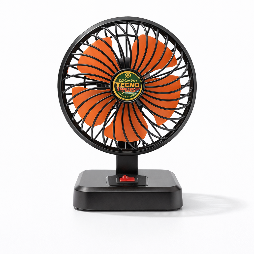 TECNO Plus GA-88 Portable AC/DC Table Fan – 12V Car & 220V Home Fan | Adjustable Mini Desk Fan for Office, Travel & Load Shedding