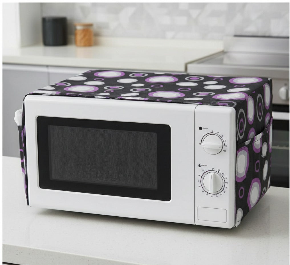 Oven Cover Kitchen Microwave Cover Waterproof Oil Dust Double Pockets Microwave Oven Cover (Random Design)