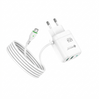 SOVO Flick Series SG-221 12W Fast Charger with Micro & Type-C USB Cable – 2.4A Auto ID Adaptive Charging