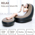 Luxury Inflatable Lounge Chair with Ottoman Modern Air Sofa Set for Living Room & Bedroom - With Air Compressor