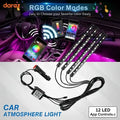 Car Atmosphere Light (12 LED Model) – Smart RGB Ambient Interior Lighting | App-Controlled LED Foot & Backlight | 12V Universal Car Mood Light