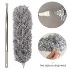 Microfiber Fan Duster | Telescopic Extendable Gray Duster | 360 Flexible Dirt & Dust Duster For Home Office Use | Micro Fiber Duster